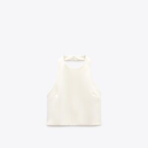 Elegant White Halter Top